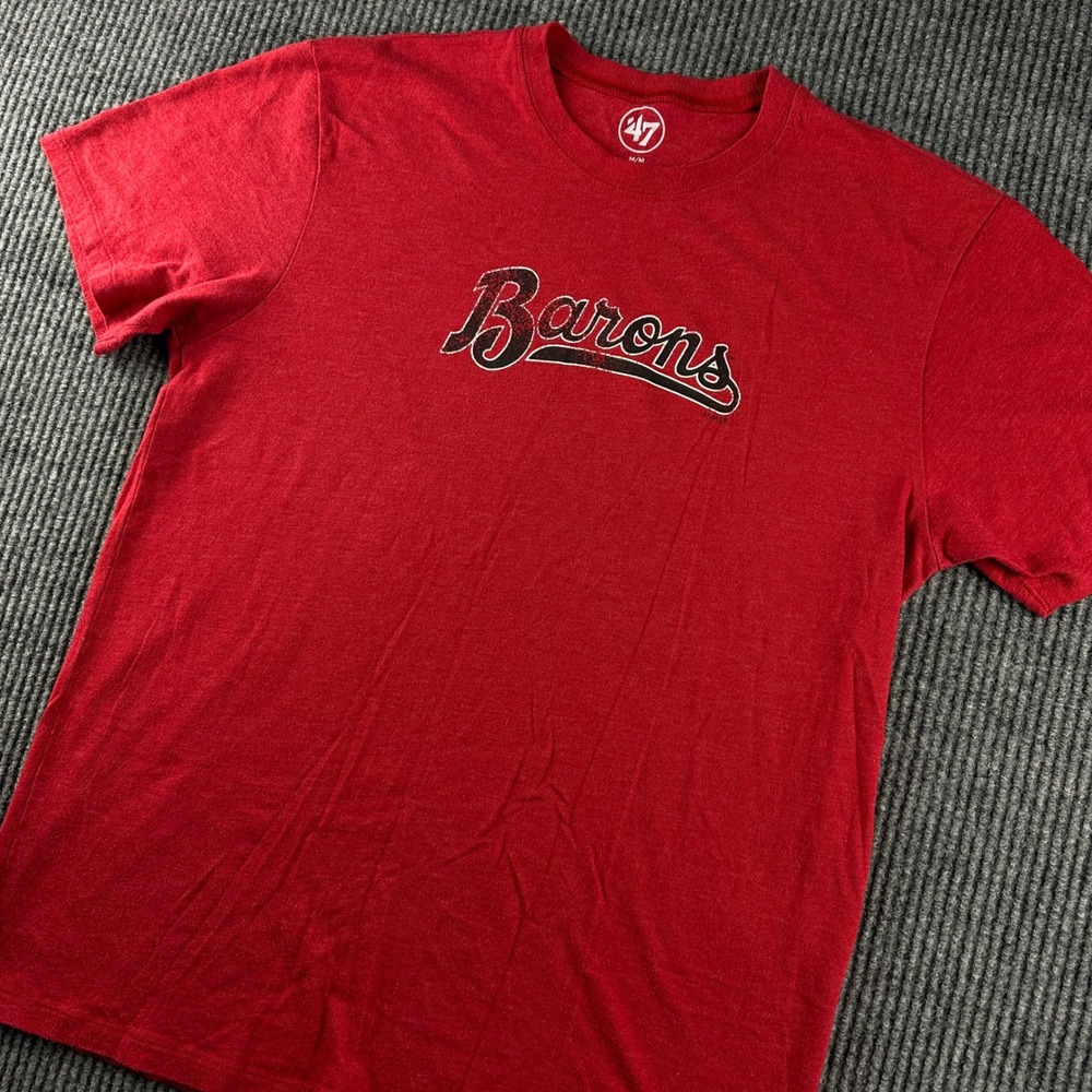 47 Brand Birmingham Barons MiLB Baseball Graphic T-Shirt Mens Medium Red